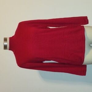 Red Coldwater Creek Silk Blend Mock Neck Long Sleeve Top 1X 16 (fits like XL)